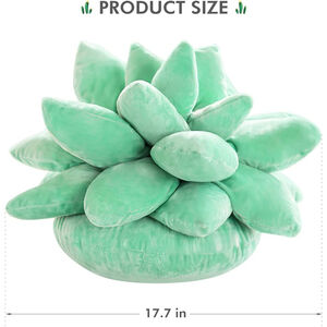 Lotus Succulent Plant Accent Pillow Green Teal One Size